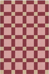 Handgeweven juten vloerkleed Plum Punsch