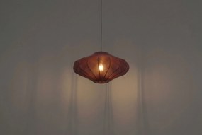 Japandi Hanglamp Bruin Met Stoffen Kap - Plu Taupe