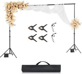 VEVOR Achtergrondstandaard Verstelbare Foto Achtergrondstandaard (Achtergronddoek: 300 x 300 cm), Draagbare Achtergrondstandaard met 2 Statieven, Schermstandaard voor Productfotografie Studiofotografie