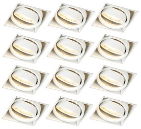 Set van 12 inbouwspot wit GU10 kantelbaar trimless - Oneon