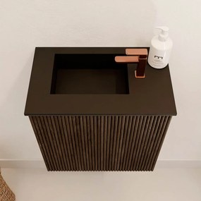 Mondiaz Joya 40cm toiletmeubel walnut met wastafel faye links 1 kraangat urban