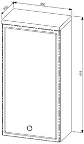 Comad Samoa 830 FSC bovenkast 35x20x69cm eiken/wit