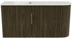 Mondiaz Joya DLux 80cm toiletmeubel ronding rechts shadow met wastafel faye links 1 kraangat ostra