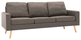 vidaXL Driezitsbank stof taupe