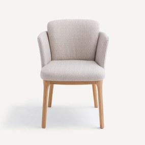 Tafelstoel met eiken poten en stof Jabote