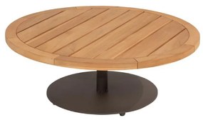 4 Seasons Outdoor Volta loungetafel terre met teak blad Ø 80 cm (H 30 cm) SALE Loungetafel bruin weerbestendig