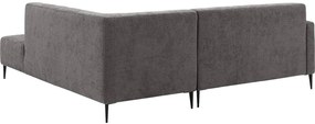 Goossens Zitmeubel Key West grijs, stof, 2-zits, modern design met ligelement rechts