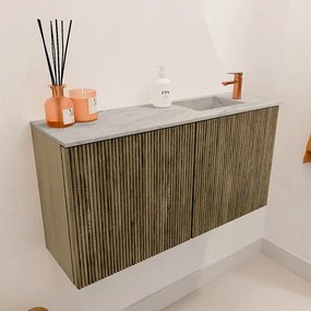 Mondiaz Joya DLux 80cm toiletmeubel dusk met wastafel faye rechts 1 kraangat glace