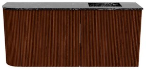 Mondiaz Joya DLux 90cm toiletmeubel ronding links ruby met wastafel faye rechts zonder kraangat lava