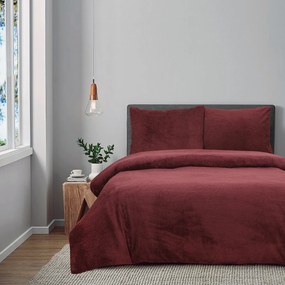 Dekbedovertrek Teddy Fleece– 100% zacht materiaal – 200×220 – bordeaux