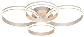 Plafondlamp staal incl. LED 3-staps dimbaar 4-lichts - Navara