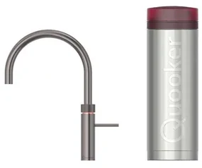 Quooker Fusion Round kokendwaterkraan - draaibare uitloop - PRO3 reservoir - Warm / kokend water - gunmetal 3FRGME