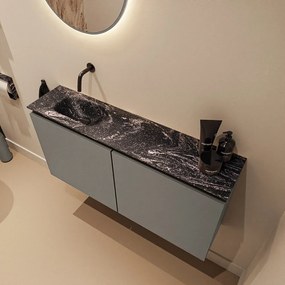 Mondiaz Ture DLux toiletmeubel 100cm smoke met wastafel lava links zonder kraangat