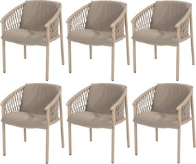 Allora dining tuinstoel latte 4 Seasons Outdoor set van 6