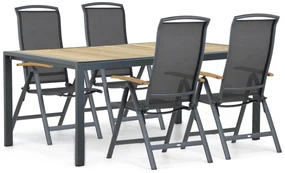 Tuinset 4 personen 180 cm Aluminium/textileen Grijs Lifestyle Garden Furniture Rosello/Valence