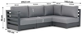 Chaise Loungeset Aluminium Grijs 4 personen Santika Furniture Santika Phantom