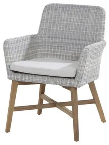 4 Seasons Outdoor Lisboa diningset met Louvre tafel Ø 160 cm Tuinset   houtkleur weerbestendig