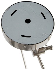 Hanglamp staal met kap 35 cm wit verstelbaar 2-lichts - Blitz