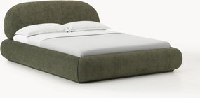 Gestoffeerd bed Alba van teddy bouclé