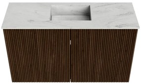 Mondiaz Joya DLux 70cm toiletmeubel walnut met wastafel faye midden 1 kraangat opalo