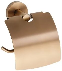 Sapho X-Round toiletrolhouder met klep koper geborsteld