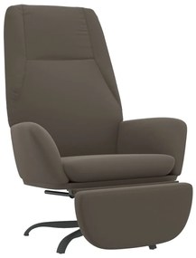 vidaXL Relaxstoel met voetensteun microvezelstof donkergrijs