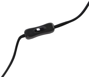 Moderne tafellamp zwart met velours zwarte kap - Rich