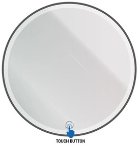 Sanigoods Halo ronde spiegel met verlichting 80cm zwart mat