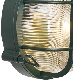 Buiten wand- en plafondlamp donker groen rond IP44 - Noutica