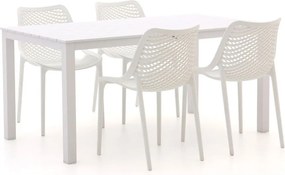 Diningset Forza | 4 personen aluminium | Tuinset stapelbaar | 5-delig | Kees Smit Tuinmeubelen