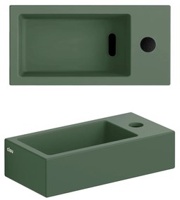 Clou Flush 3 keramische fontein 36cm met kraangat rechts groen mat
