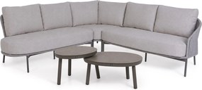 Hoek loungeset 5 personen Rope Grijs 4 Seasons Outdoor Florence/Livo