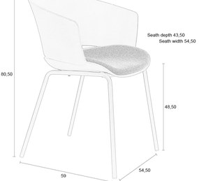 Plastic Kuipstoel Met Zitkussen Beige