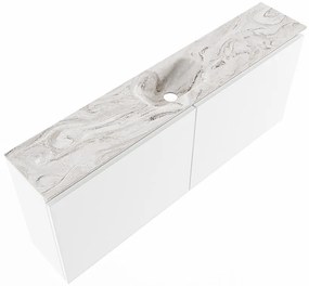 Mondiaz Ture DLux toiletmeubel 120cm talc met wastafel glace midden met kraangat