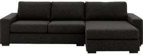 Goossens Hoekbank Lucca Met Chaise Longue grijs, stof, 2,5-zits, stijlvol landelijk met chaise longue rechts