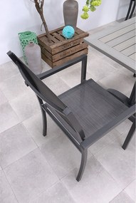 Garden Impressions Moon tuinstoel donker grijs - 4 stuks