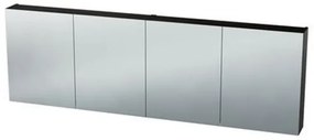 Nemo Spring Nebulo luxe spiegelkast - 200x65x17.8cm - 4 dubbelzijdige spiegeldeuren - glazen leggers - met stopcontact - zonder schakelaar - kleur: H1199 ST12 Thermo Oak Black 20037122