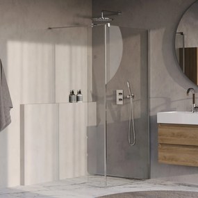 Brauer Oblivion inloopdouche helder glas 90cm met 30cm zijwand chroom