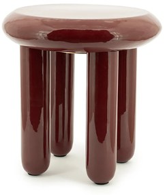 By-Boo Balloon Hoogglans Bijzettafel Bordeaux Rood - 43 X 43cm.