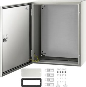 VEVOR schakelkast NEMA industriële behuizing 50x40x20cm NEMA 4X stalen verdeelkast IP66 waterdichte en stofdichte elektrische aansluitdoos voor buiten/binnen met montageplaat