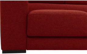 Goossens Bank Nora rood, stof, 3-zits, stijlvol landelijk met ligelement rechts