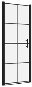 vidaXL Douchedeur 91x195 cm gehard glas zwart