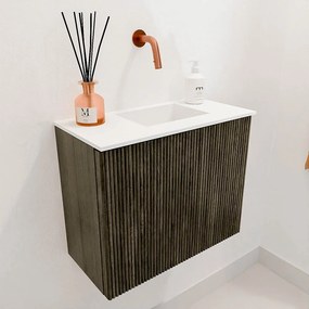 Mondiaz Joya 50cm toiletmeubel shadow met wastafel faye rechts zonder kraangat talc