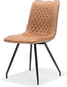 Eetkamerstoel - Brescia - lederlook Soft cognac