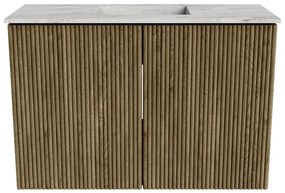 Mondiaz Joya DLux 60cm toiletmeubel dusk met wastafel faye midden zonder kraangat glace
