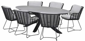 Garden Impressions Fabrice tuinset 7-delig - Scot tuintafel Napoli sand 230x115 cm