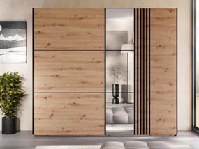 Kledingkast Honolulu 254, Artisan eiken, 215x250x65cm, 224.1 kg, Kledingkast deuren: Schuivend