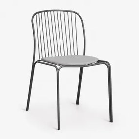 Pack Van 2 Tuinstoelen Van Staal Anerina Grijs – Grafiet - Sklum