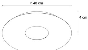 Moderne plafondlamp goud 40cm incl. LED 3-staps dimbaar - Morning Modern rond Binnenverlichting Lamp