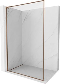 Mexen Kioto-F L douchewand inloop met frame 95 x 202 cm, transparant 8 mm, roze goud - 800-095-174-60-00